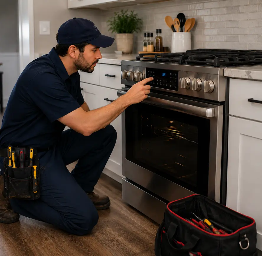 A technician doing Oven and Stove Repair in Salem OR