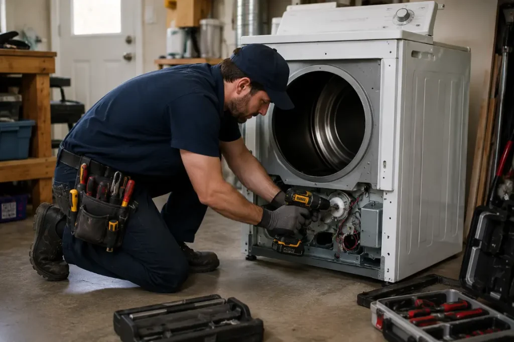 A technician doing Washer and Dryer Repair in Salem OR